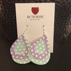 Polka dot tear drop earrings